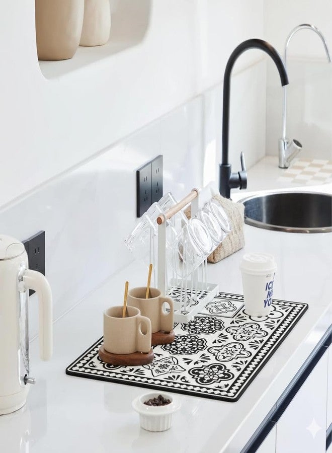 Roslen Kitchen Dish Drying Mat, Super Absorbent mat for Utensils Drying mat, Placemat for Dish Drying with Non-Slip Rubber Backed for Kitchen Utensils, Quick-Dry Dish Drainer Pad for Dishes Cookware - Image 3