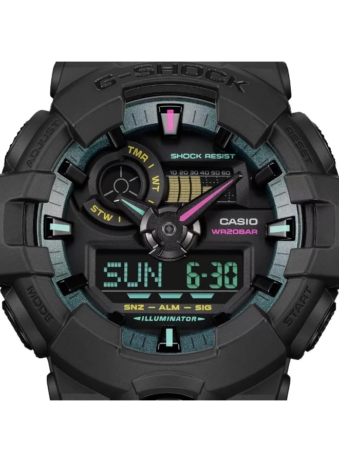CASIO Watch: Black GA-700MF-1ADR