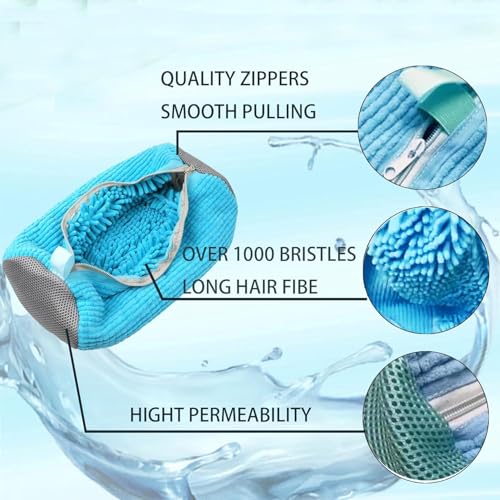 Glivary Shoe washing machine bag, Laundry shoe pouch for washer and dryer, Reusable and Durable Zipper Plush Washing Machine Bag for Sneakers, Delicates and Toys(Laundry Bag) (blue, pack of1) - Image 5