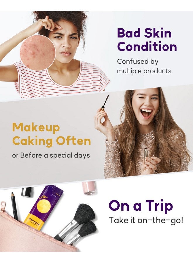 فروديا قناع الوجه الليلي فروديا ويلكوس بالعسل والتوت الأزرق، قناع كوري للعناية بالبشرة الجافة والباهتة، قناع مرطب للوجه بزيت بذور الفاكهة ومستخلصات التوت الأزرق والعسل (عبوة من 20 قطعة) - Image 3