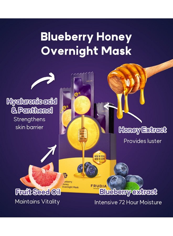 فروديا قناع الوجه الليلي فروديا ويلكوس بالعسل والتوت الأزرق، قناع كوري للعناية بالبشرة الجافة والباهتة، قناع مرطب للوجه بزيت بذور الفاكهة ومستخلصات التوت الأزرق والعسل (عبوة من 20 قطعة) - Image 5