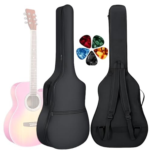 MOCKING BIRD Acoustic Guitar Bag for 38"–41" | Waterproof Guitar Case Cover with Guitar Picks | Lightweight & Durable Guitar Carry Bag for Acoustic & Electric Guitar, Students & Musicians - Image 1