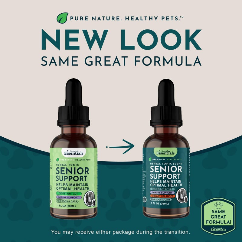 Animal Essentials مكمل دعم الحيوانات الأليفة لكبار السن للكلاب والقطط - شوك الحليب، للقطط والكلاب القديمة، دعم الكلى للحيوانات الأليفة، مكمل عشبي - 2 أونصة سائلة - Image 2