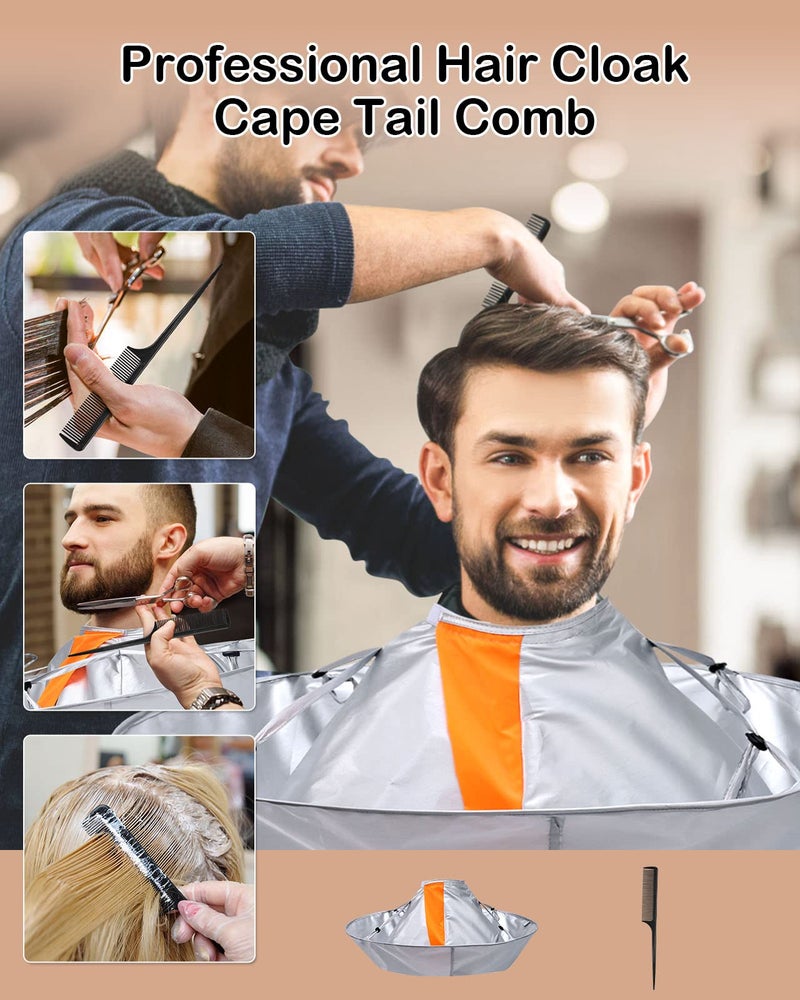 Lictin Hair Cutting Cape - Haircut Cape Umbrella Waterproof Hair Cloak Barber Cape Foldable Hairdressing Umbrella Cape Apron with 1PCS Black Comb - Image 5