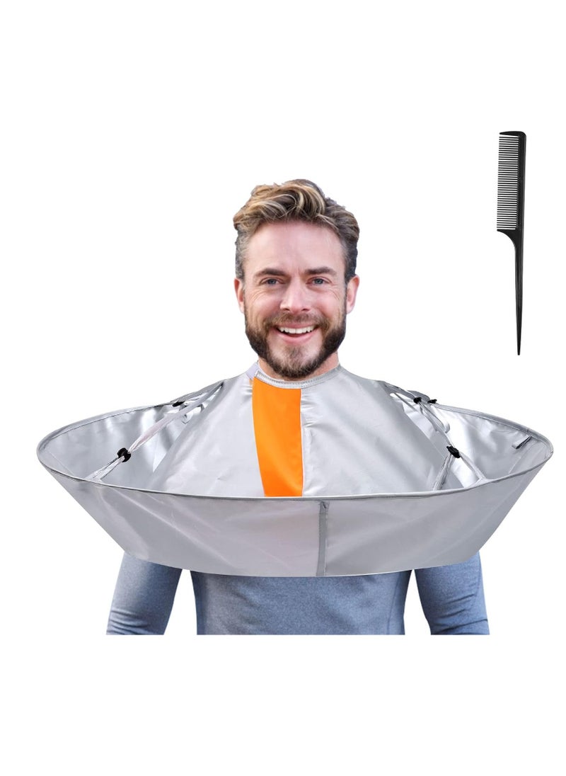 Lictin Lictin Hair Cutting Haircut Cape - Haircut Cape Umbrella Waterproof Hair Cloak Barber Cape Foldable Hairdressing Umbrella Cape Apron with 1PCS Black Comb  - Image 1