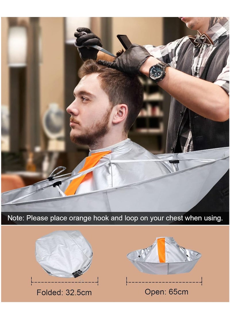 Lictin Lictin Hair Cutting Haircut Cape - Haircut Cape Umbrella Waterproof Hair Cloak Barber Cape Foldable Hairdressing Umbrella Cape Apron with 1PCS Black Comb  - Image 3