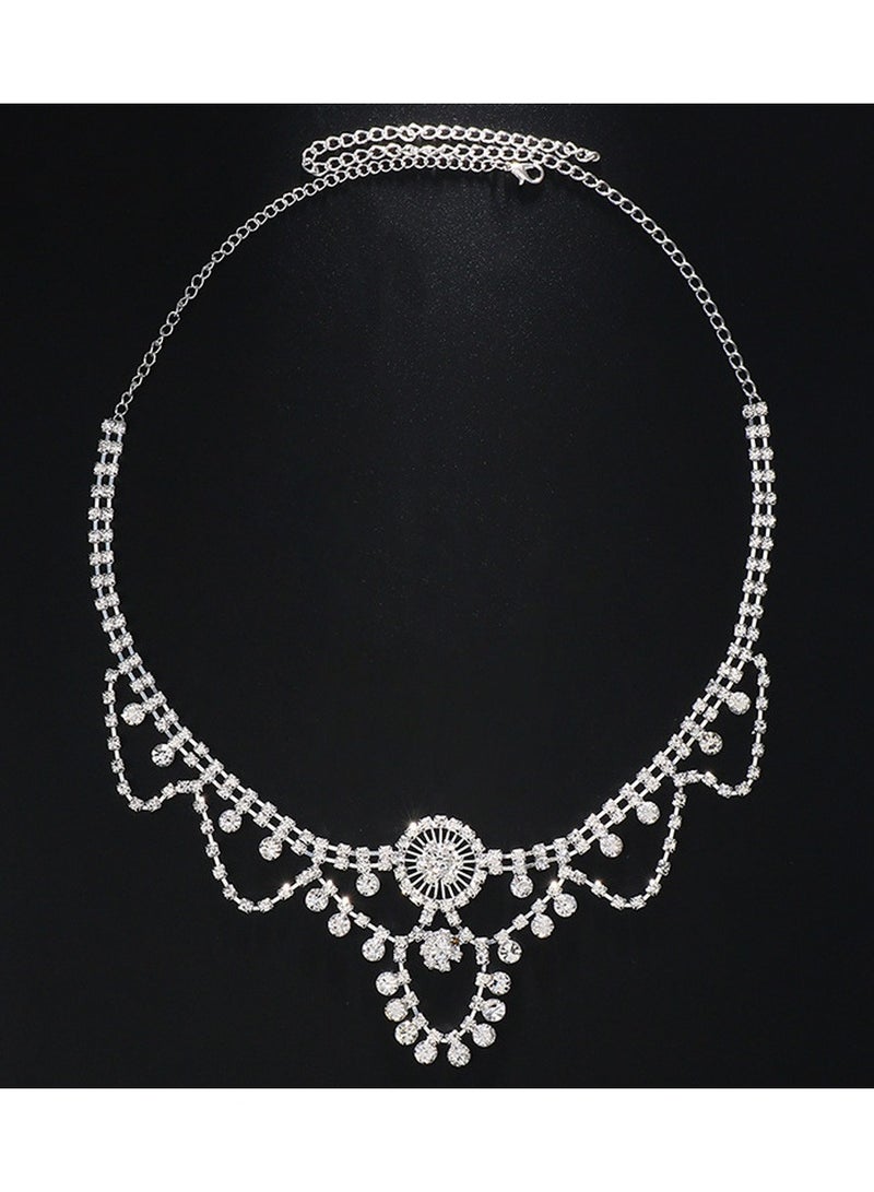 Mark Fairwhale Fashionable Rhinestone Zircon Necklace Can Be Used As Headband