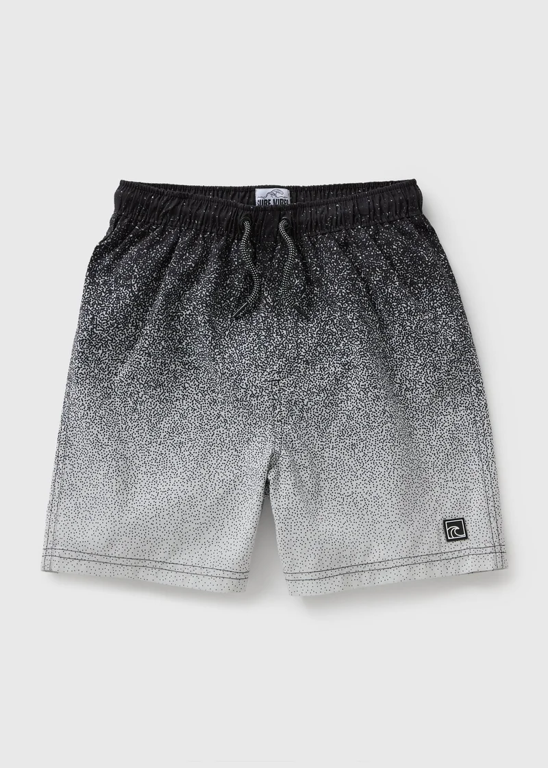 Matalan Boys Black Paint Splat Ombre Swim Shorts