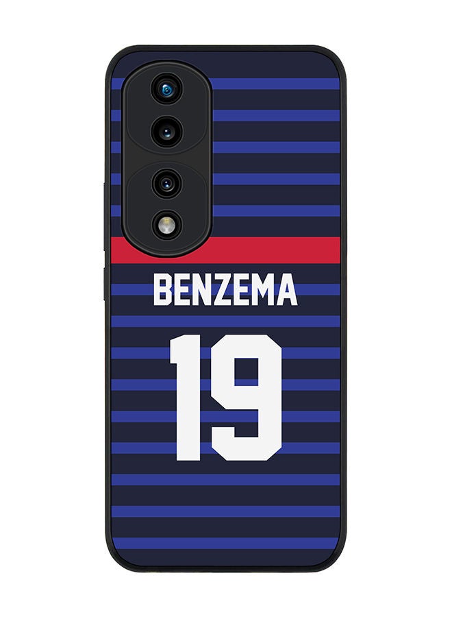 Stylizedd Rugged Black edge case for Honor 70 Pro Slim fit Soft Case Flexible Rubber Edges Anti Drop TPU Gel Thin Cover - Football Team - France Player Name - Benzema - Image 1