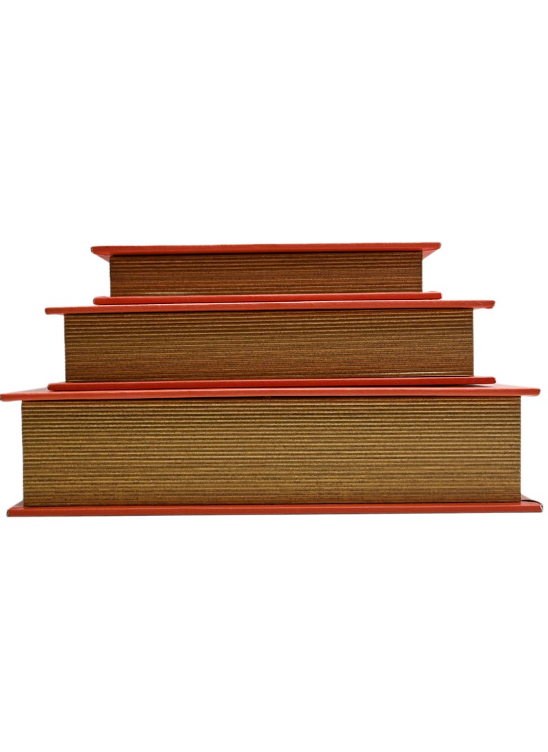 Generic - 3-Piece Set Hermes Fake Book And Storage Box/ Bookshelf Decor/ Stackable Book Decor/ Secret Storage Box Faux Books / Faux Books For Decoration / Decor Books Gift For Friends & Family - Image 1
