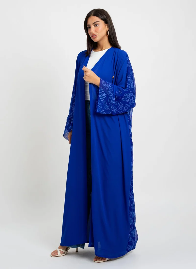 Kaafmeem Deep Sea Blue Wide-fit Abaya
