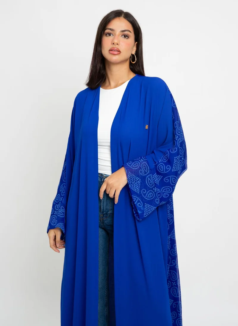 Kaafmeem Deep Sea Blue Wide-fit Abaya