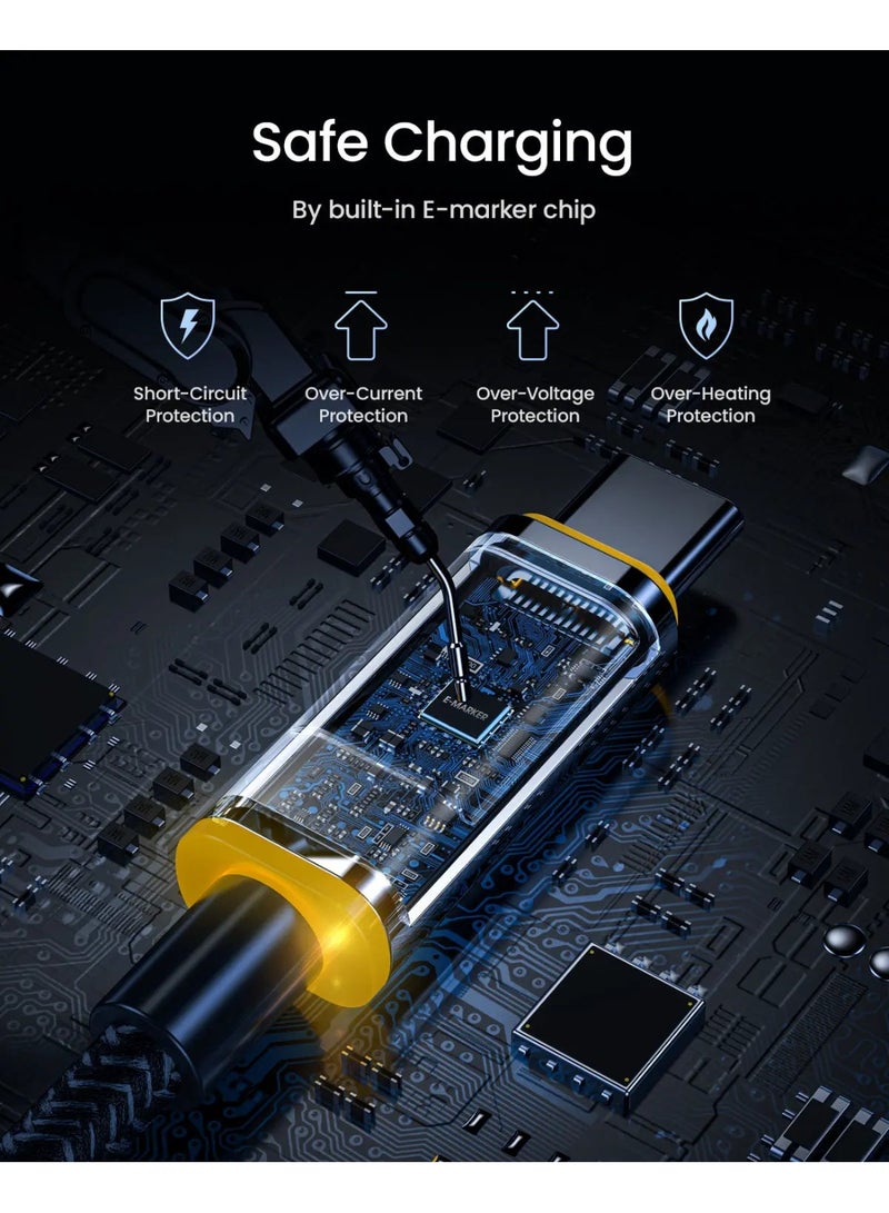 AOHI Magline+ 140W Nylon USB-C to USB-C Cable with LED Display, 1.2m Type-C Fast Charging Cable Cord, Compatible with iPhone 17 Pro Max, Galaxy, MacBook Pro/Air, iPad Pro/Air, Pixel and More - Image 5