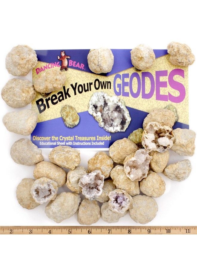 Dancing Bear 25 Break Your Own Geodes, (Medium 11.5") 90% Hollow, Crack Open & Discover Amazing Surprise Crystals Inside! Educational Info And Instructions Included, Fun Party Favors & Prizes  - Image 3