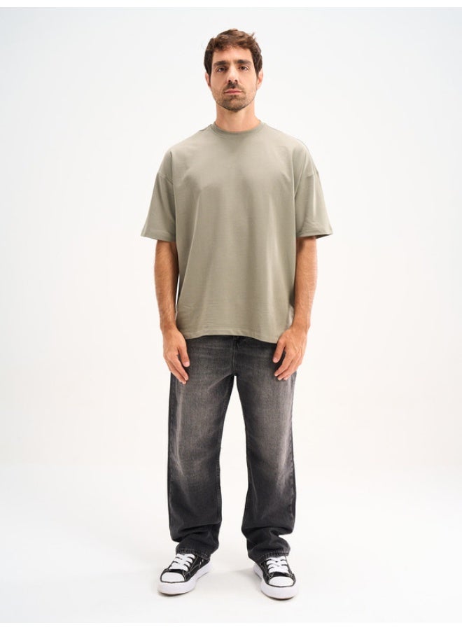 Dusty Olive Basic Oversized T-shirt
