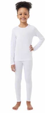 32 Degrees Kids Baselayer Top Pant Set, White, Medium - Image 1