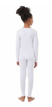 32 Degrees Kids Baselayer Top Pant Set, White, Medium - Image 3
