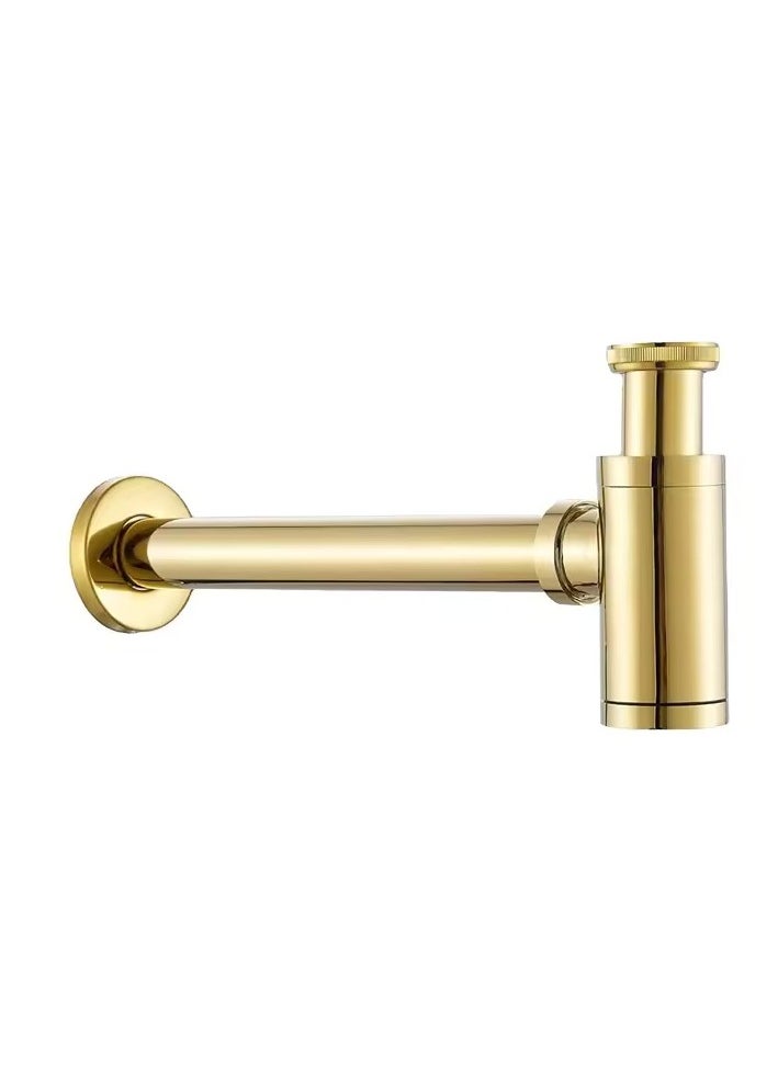 Generic "Brushed Gold Basin Bottle Trap | Wash Basin and Kitchen Sink Drain Hose"  - Image 1