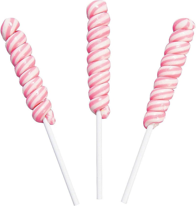 Fun Express Pink Mini Twisty Lollipops - 24 Pack - Image 1