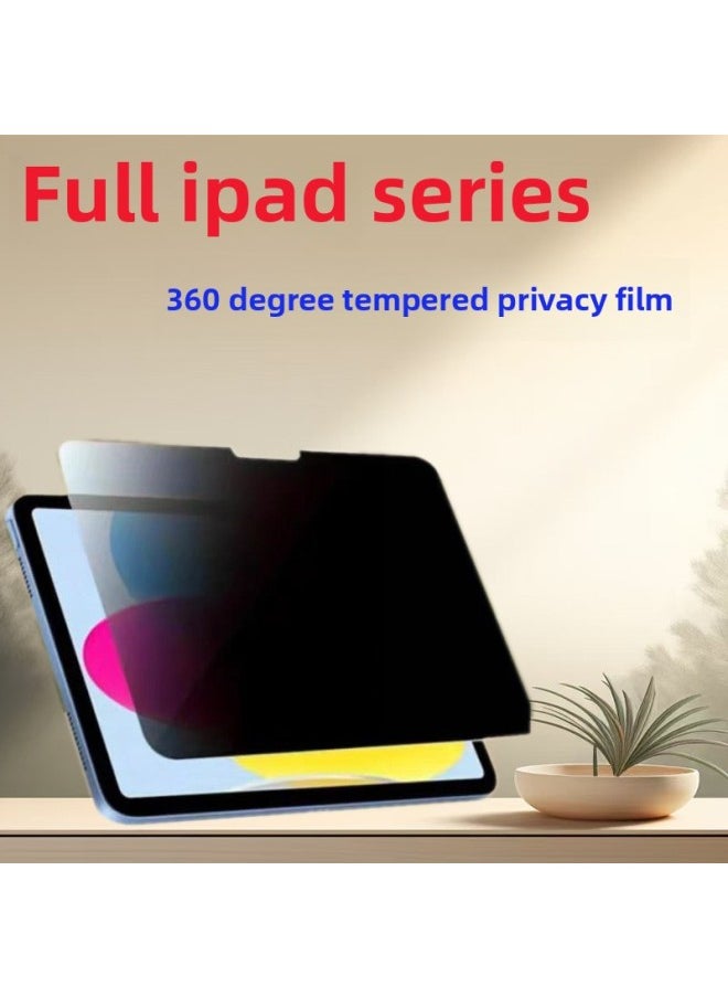 Generic - For Ipad Anti-peep Tempered Film 2025 IPadpro11 Inch 360 Degree Flat Air13 Inch For Apple Pro-Color:360°Anti-peep Curved Edge (1 Piece + Tool Kit + Kraft Paper Packaging}-Size:Ipad 7/8/ 9-10.2inch (universal Model) - Image 1