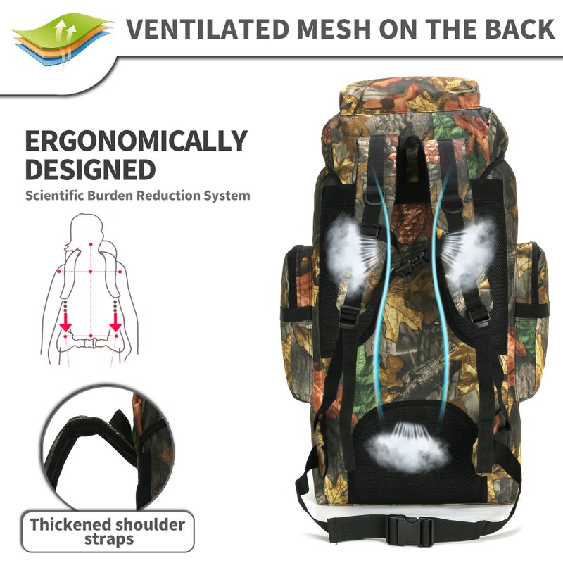 King'sGuard 70L Camping Hiking Backpack Tactical Military Backpack Molle Rucksack for Outdoor - Image 4