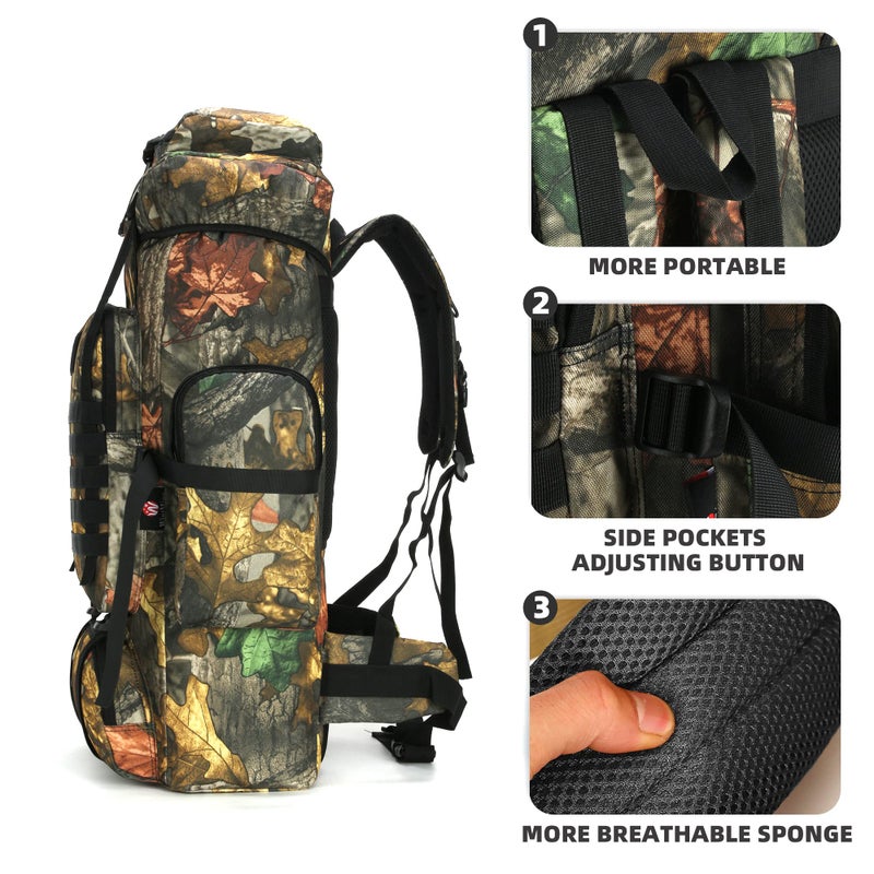 King'sGuard 70L Camping Hiking Backpack Tactical Military Backpack Molle Rucksack for Outdoor - Image 3