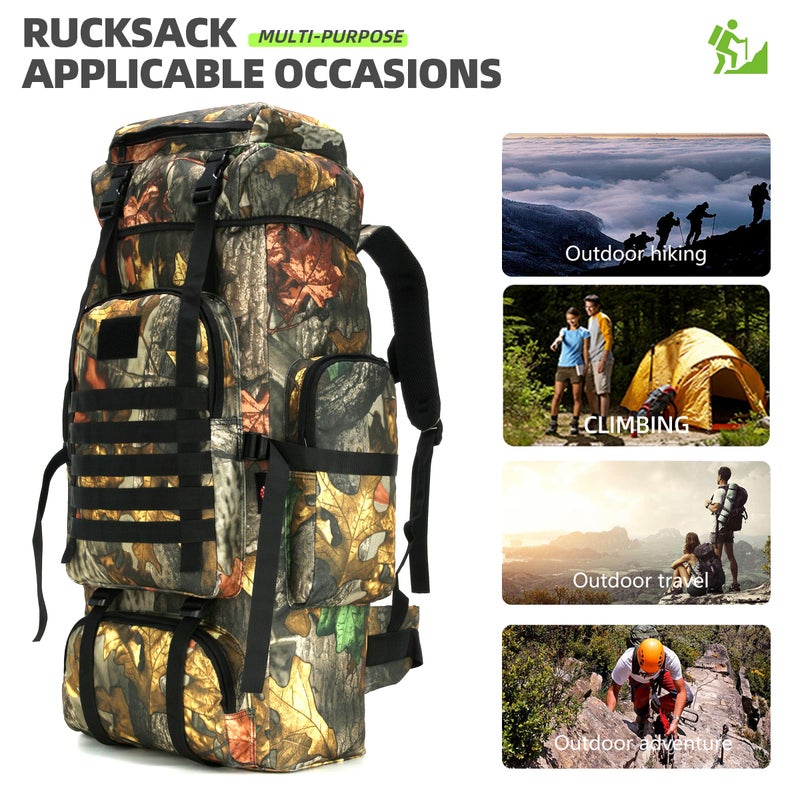 King'sGuard 70L Camping Hiking Backpack Tactical Military Backpack Molle Rucksack for Outdoor - Image 5