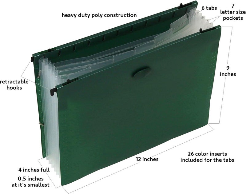 Iconikal Expanding Hanging File Folder with 7 Divider Pockets - Image 3