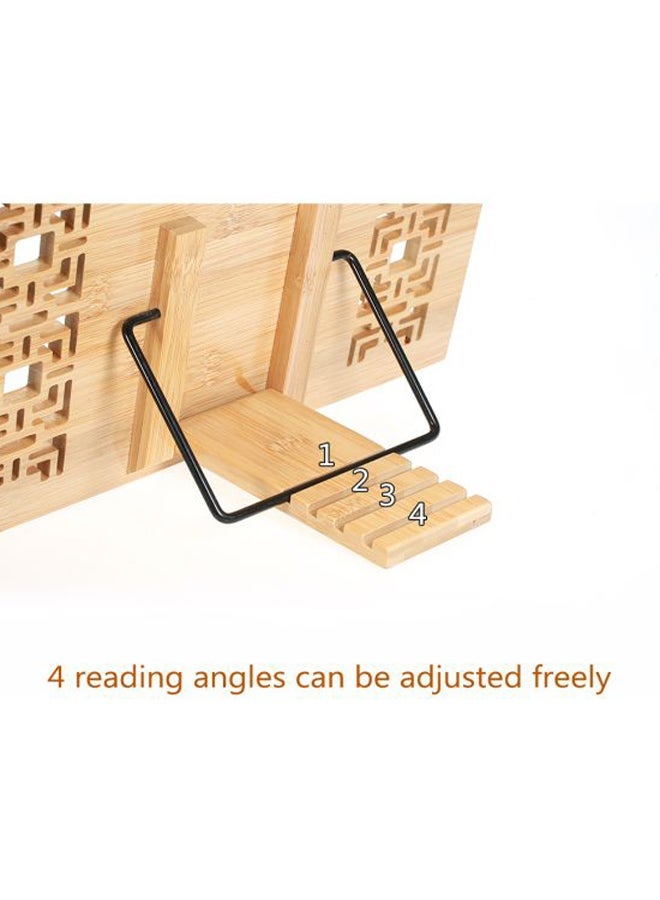 NIBEMINENT Foldable Bamboo Book Stand Brown - Image 3