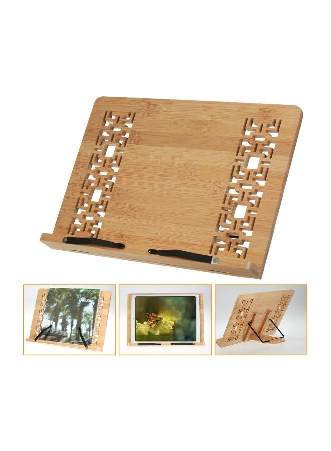 NIBEMINENT Foldable Bamboo Book Stand Brown - Image 5