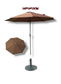 DRAMA HOME 9ft Outdoor Patio Umbrella Market Table Umbrella for Yard UPF 50+ Cantilever Crank Lift Umbrellas Large Sun Shade Balcony Parasol with Push Button Tilt Waterproof for Garden Pool Deck Balcony Backyard  - Image 2