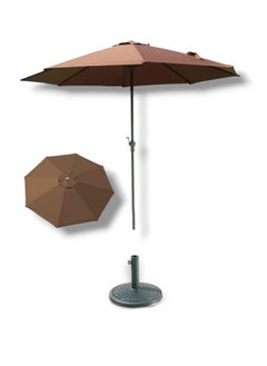 DRAMA HOME 9ft Outdoor Patio Umbrella Market Table Umbrella for Yard UPF 50+ Cantilever Crank Lift Umbrellas Large Sun Shade Balcony Parasol with Push Button Tilt Waterproof for Garden Pool Deck Balcony Backyard  - Image 1