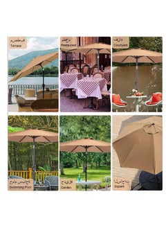 DRAMA HOME 9ft Outdoor Patio Umbrella Market Table Umbrella for Yard UPF 50+ Cantilever Crank Lift Umbrellas Large Sun Shade Balcony Parasol with Push Button Tilt Waterproof for Garden Pool Deck Balcony Backyard  - Image 3