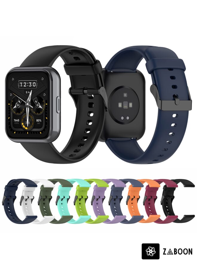 Zaboon Realme Watch 3 Solid Color Soft Silicone Watch Band - Image 4