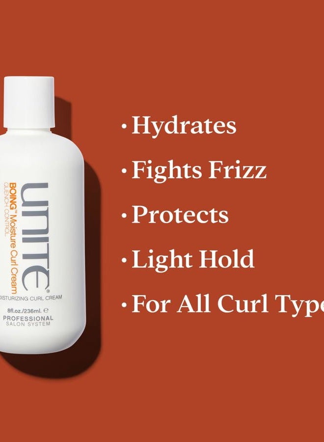 Unite Hair BOING Moisture Curl Cream – Mega-Hydrating with Coconut & Argan-Infused Oil | Frizz Control & UV Protection | All Curl Types – 8 Fl Oz - Image 3