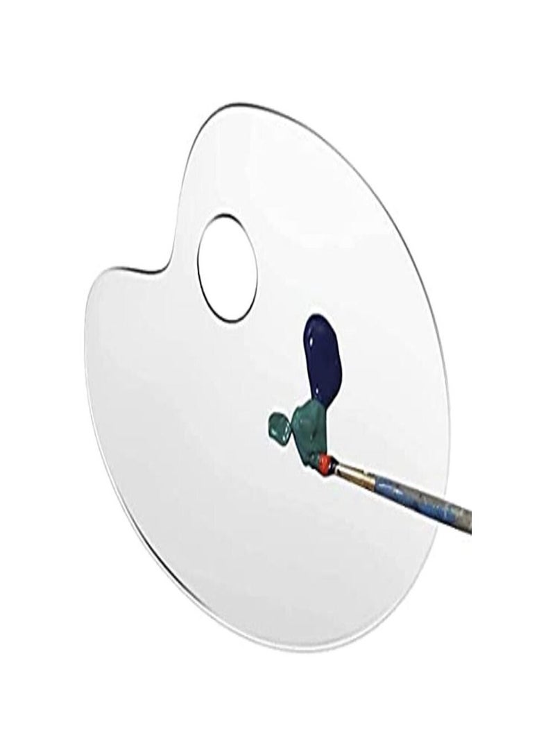 سمارت لوحة طلاء من سمارت مكونة من قطعة لوحة طلاء شفافة على شكل بيضوي غير لاصق من الأكريليك، مريحة وسهلة التنظيف لطلاء الوجه، لوحة طلاء الوجه الفني، قالب الصب بالراتنج الإيبوكسي - Image 2