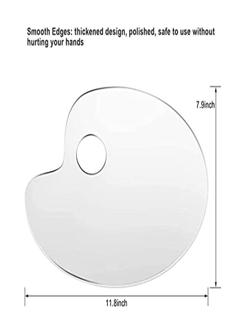 سمارت لوحة طلاء من سمارت مكونة من قطعة لوحة طلاء شفافة على شكل بيضوي غير لاصق من الأكريليك، مريحة وسهلة التنظيف لطلاء الوجه، لوحة طلاء الوجه الفني، قالب الصب بالراتنج الإيبوكسي - Image 3