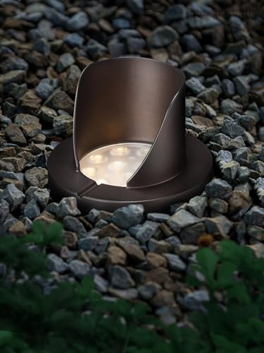 LEONLITE Dia. 4 Inch Well Lights Landscape LED In Ground, Shielded Top, 3000K Warm White, 12-24V AC/DC CRI90 Low Voltage Garden Landscaping, Oil Rubbed Bronze Aluminum Housing, Pack of 6 - Image 2