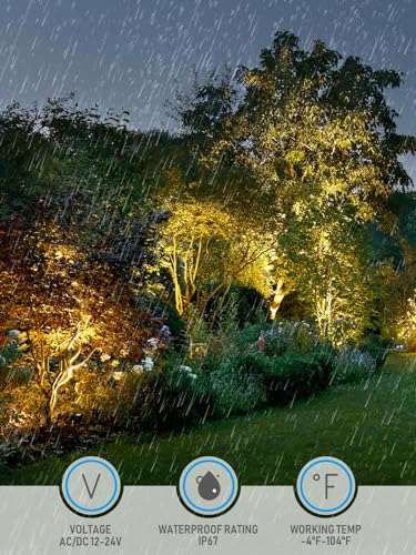 LEONLITE Dia. 4 Inch Well Lights Landscape LED In Ground, Shielded Top, 3000K Warm White, 12-24V AC/DC CRI90 Low Voltage Garden Landscaping, Oil Rubbed Bronze Aluminum Housing, Pack of 6 - Image 5