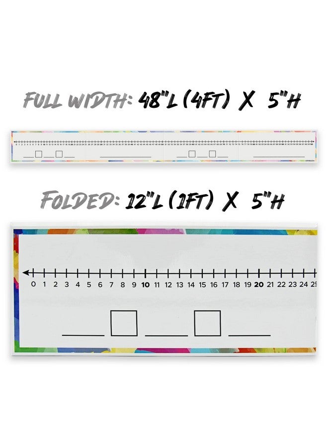 Scribbledo 0-100 Dry Erase Number Line Board For Students Double Sided 4 Feet With A Red & Black Dry Erase Marker Featuring 0-100 Number Line On One Side And Blank Line On The Reverse - Image 3