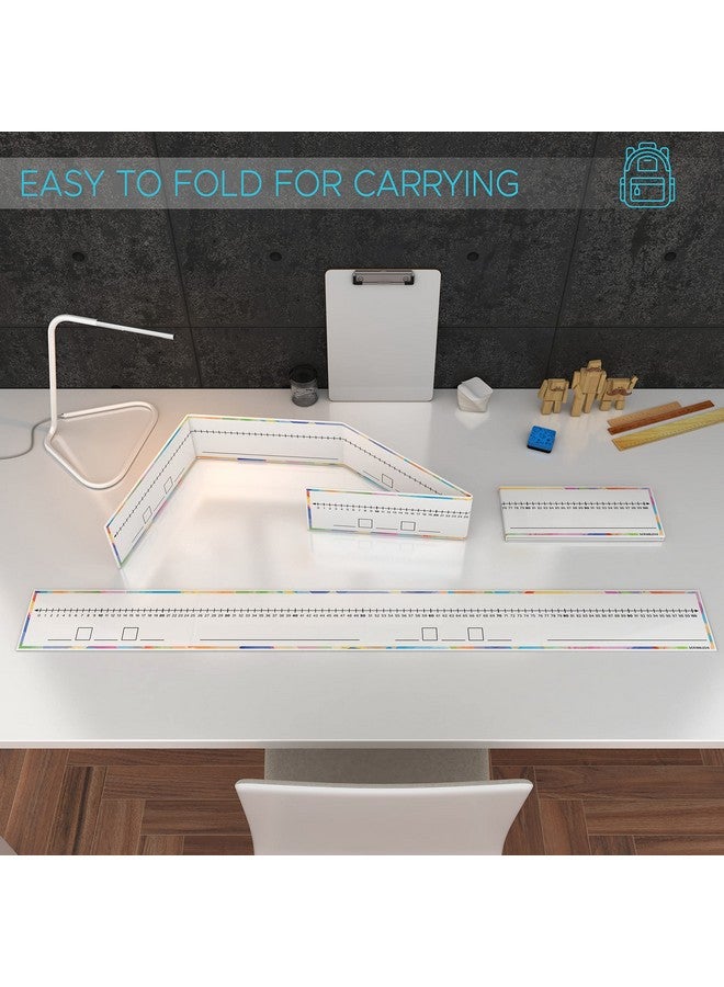 Scribbledo 0-100 Dry Erase Number Line Board For Students Double Sided 4 Feet With A Red & Black Dry Erase Marker Featuring 0-100 Number Line On One Side And Blank Line On The Reverse - Image 2