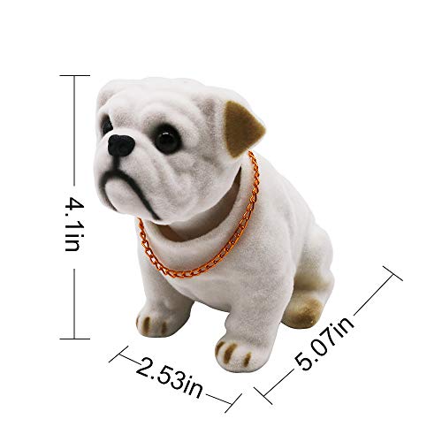Rayberro Shaking Head Bulldog Figurine Car Dashboard Decoration, Nodding Bulldog Statue Car Vehicle Decor Creative Dog Sculpture Tabletop Ornaments Collectible Crafts Home Office Decor - Image 2