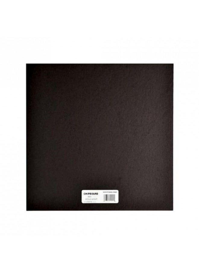 Grafix Grafix Medium Weight 6 x 6, Black Pack of 25 Acid-Free 0.055 Chipboard Sheets, Create Three-Dimensional Embellishments for Cards, Papercrafts, Mixed Media, Home Décor 