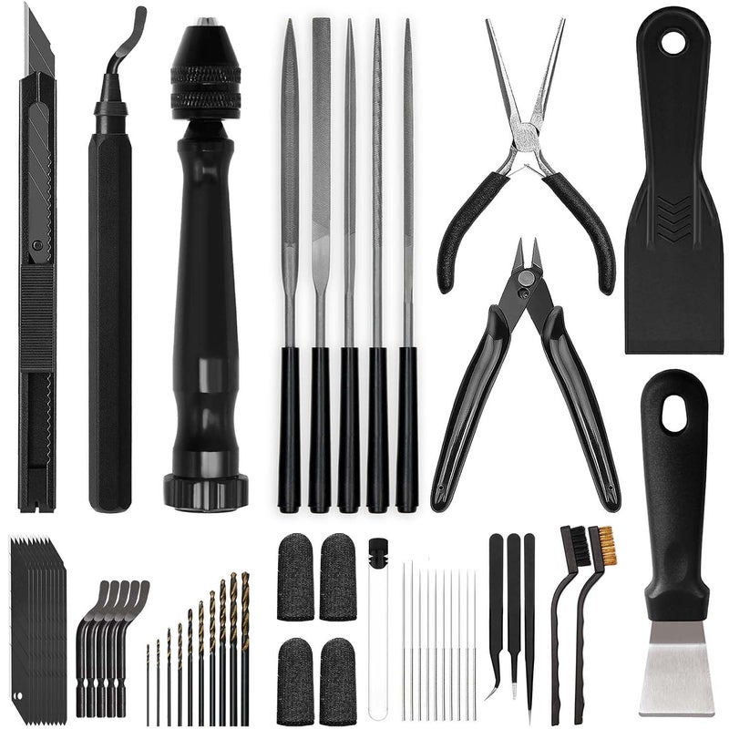 QeeaHuuo 3D Printer Tools Kit, Quality 3D Printing Tool Kit for Model Finishing/Deburring/Drilling, 3D Printer Accessories for All FDM/SLA Printers Removing Support, Cutting Filament, Cleaning Nozzle - Image 1