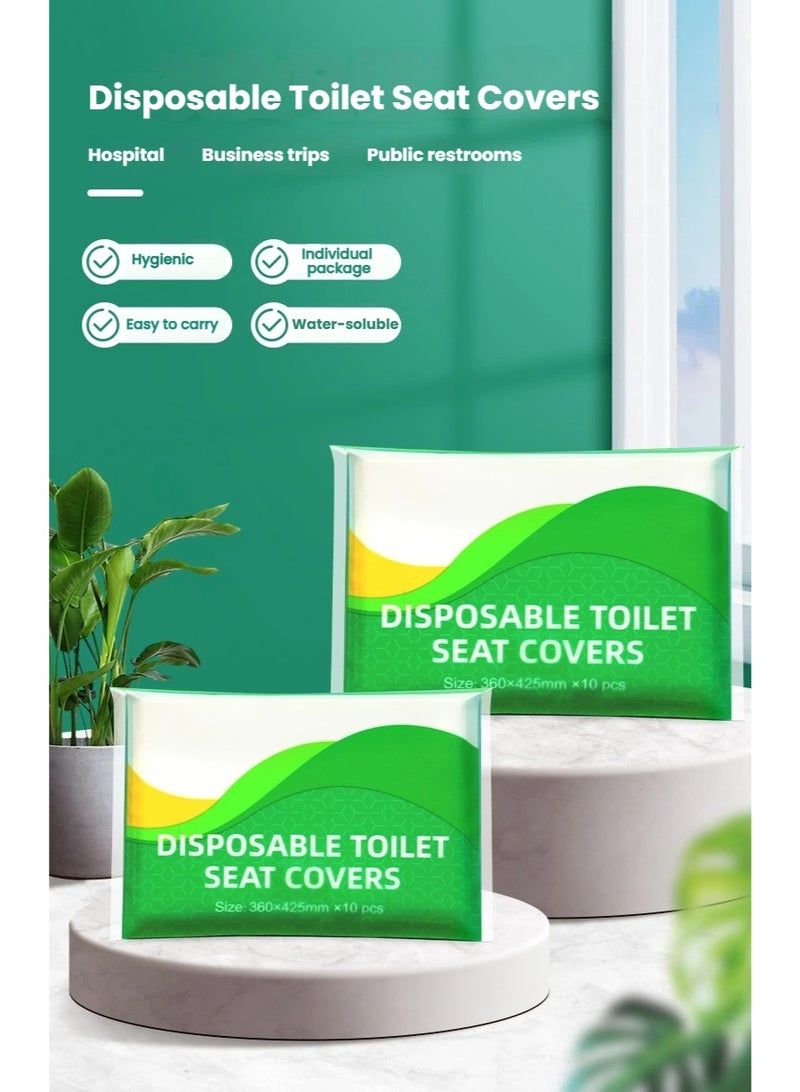 50pcs حزمة غطاء مقعد المرحاض المتاح، غطاء مقعد المرحاض الورقية القابلة للشطف، السفر في الهواء الطلق المرحاض العامة المرحاض - Image 2