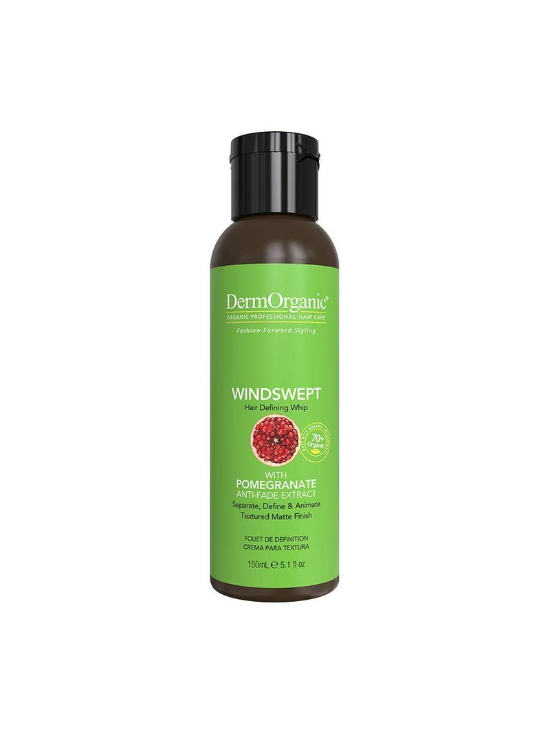 DermOrganic Organic Styling Hair Products Windswept Hair Defining Whip  Separates Animates Defines Textured Styles Matte Finish 51 Fl Oz