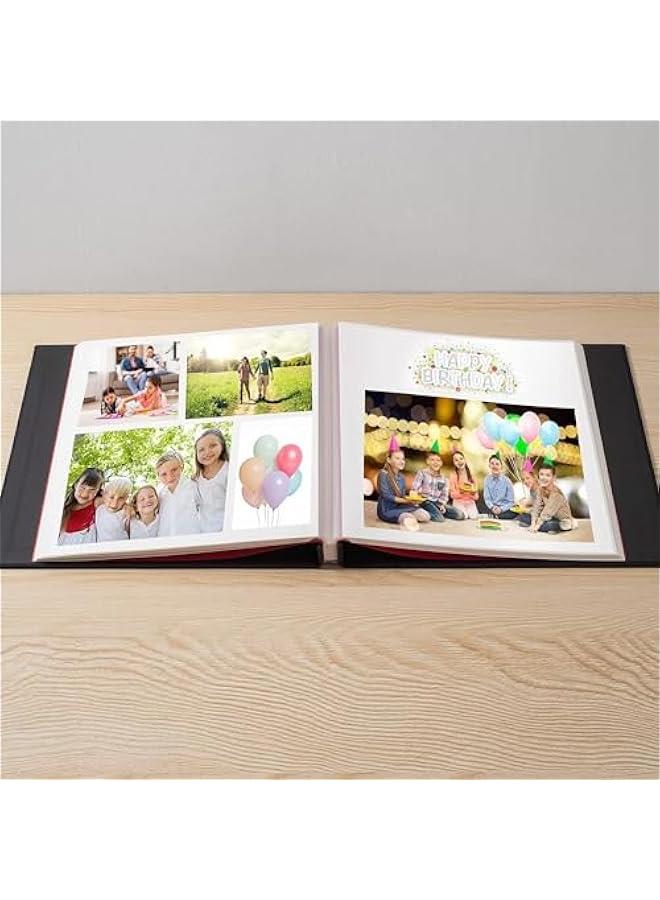 ميكسد Photo Albums, Extra Large Capacity Family Wedding Picture Albums Photo Book, Magnetic Self-stick Photos Hand Made DIY Albums, Memory Book Holds 3x5, 4x6, 5x7, 6x8, 8x10 Inch Photos (Black) - Image 4