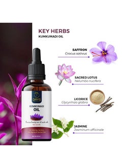 7 Days Kumkumadi Face Glowing Oil For Soothing & Moisturizing With 20 Natural Ingredients For Brightening Moisturize Radiance Glow Sulfate Free Paraben Free 30Ml  - Image 3