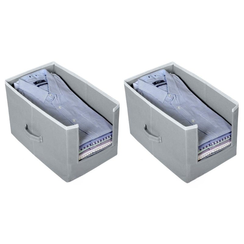JoyeCrafts JoyeCrafts Shirt storage box Shirt Stacker Closet Organizer Shirts and Clothing Organizer Set of 2 - Image 1