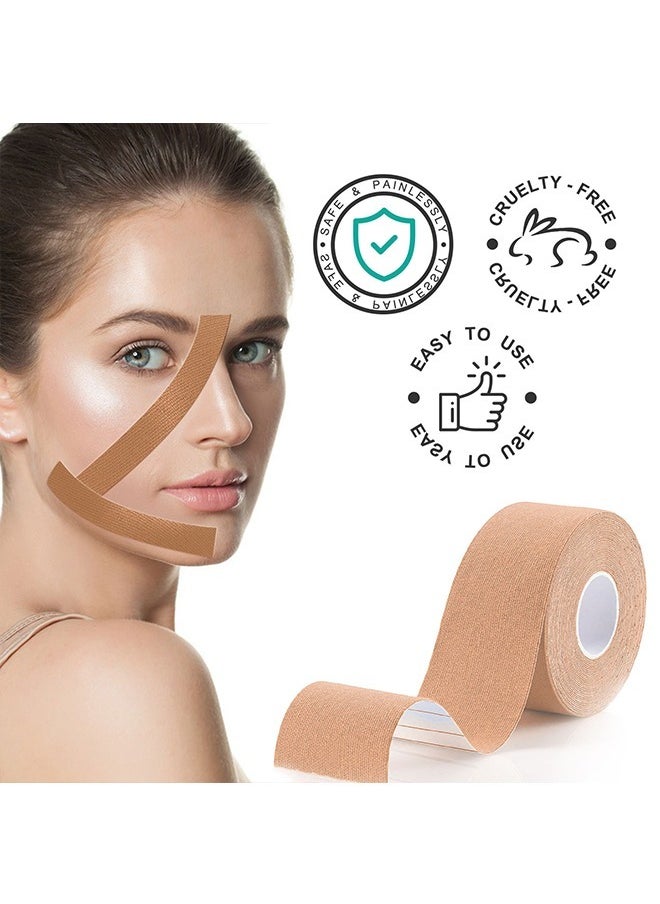 Elaimei Facial Myofascial Lift Tape Face Lift Stickers, Face Toning Tape Anti Freeze Anti Wrinkle Belts Patche, Neck Lift Tape Unisex For Firming and Tightening 2.5cm*5m  - Image 2